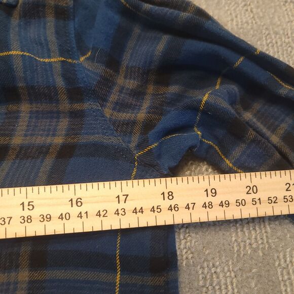 Vans Womens Size XS Crop Top Flannel Shirt Blue Long Sleeves Skater - Picture 6 of 7